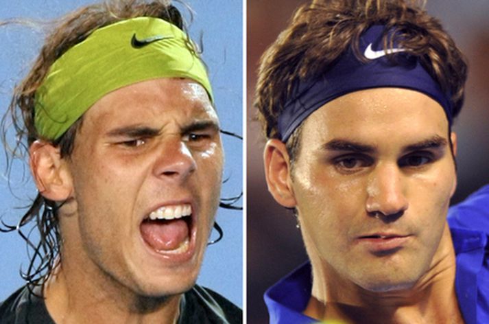 Rafael Nadal og Roger Federer - tveir bestu tenniskappar heims.