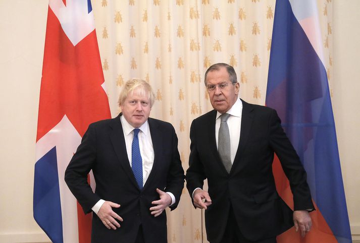 Boris Johnson og Sergei Lavrov.