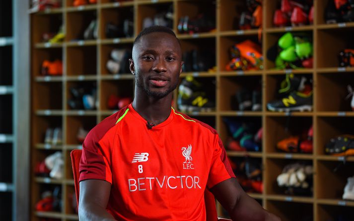 Keita er hann var kynntur til leiks hjá Liverpool í dag.