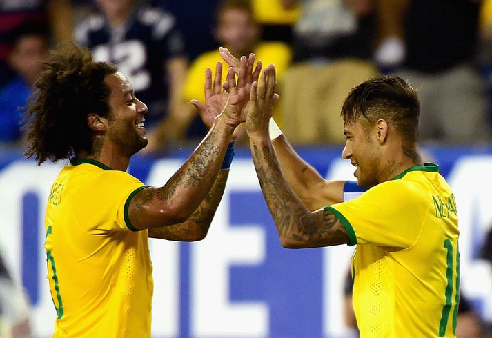 Marcelo og Neymar spila saman í brasilíska landsliðinu. Munu þeir líka spila saman á Spáni?