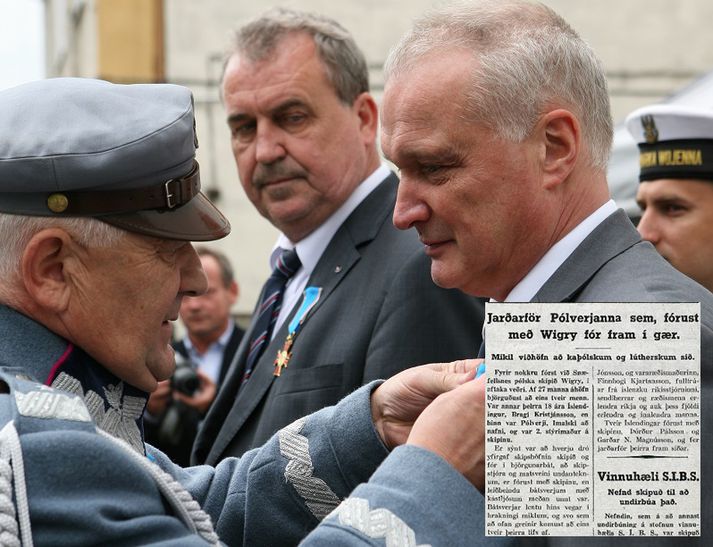 Witek Bogdanski og Stanisław Władysław Śliwa, hershöfðingi Stofnunar Józefs Pilsudskis, sem sæmdi Witek gullkrossi í Póllandi á dögunum fyrir vinnu sína í tengslum við SS Wigry.