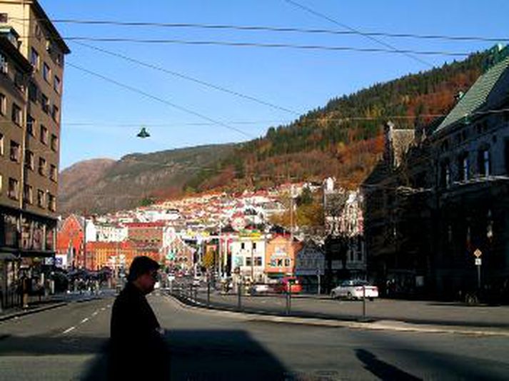 Borgin Bergen í Noregi.