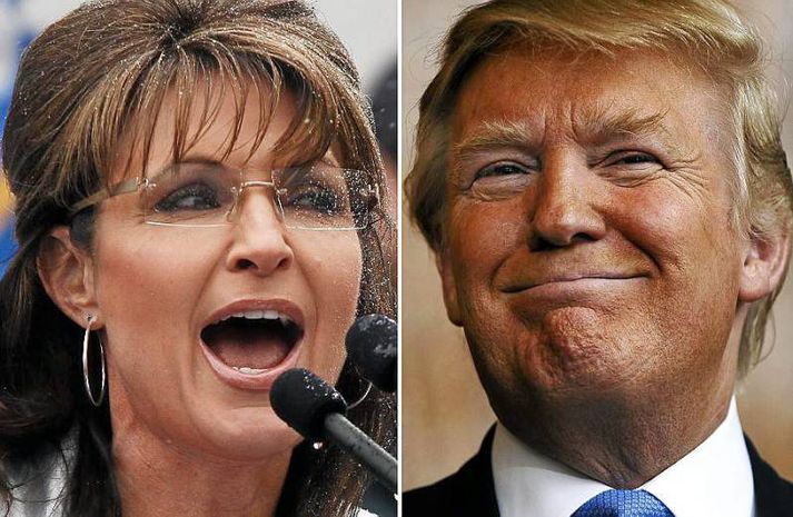 Sarah Palin og Donald Trump.