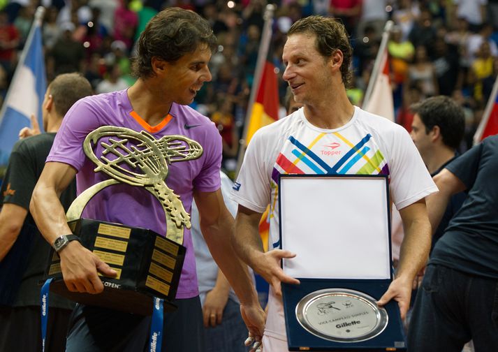 Nadal og Nalbandian eftir úrslitaleikinn í Brasilíu.