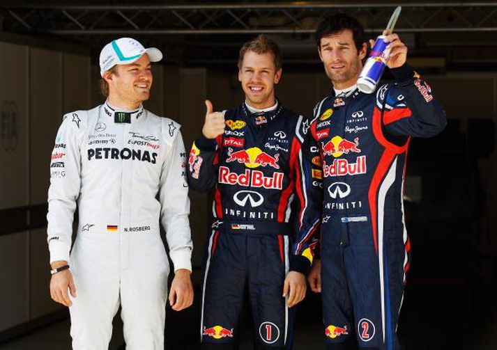 Nico Rosberg, Sebastian Vettel og Mark Webber eru þrír fremstu menn á ráslínunni í tyrkneska kappakstrinum á morgun.