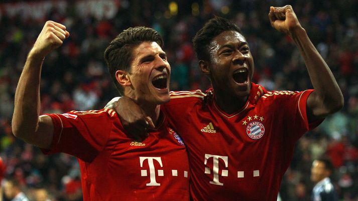 Mario Gomez og David Alaba skoruðu báðir í kvöld.