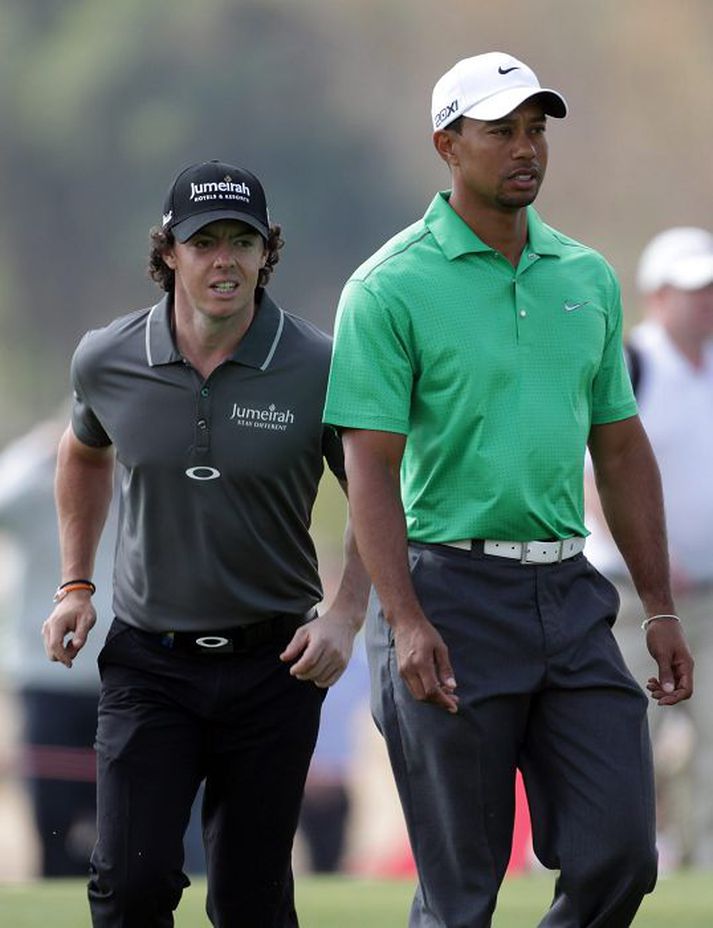 Rory McIlroy og Tiger Woods.