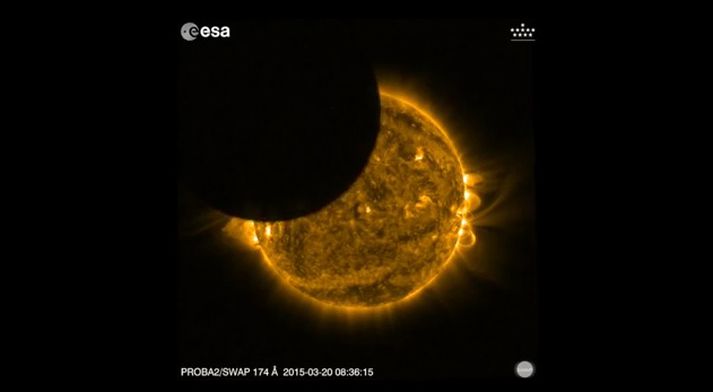 Myndbandið er tekið úr gervihnettinum Proba-2.