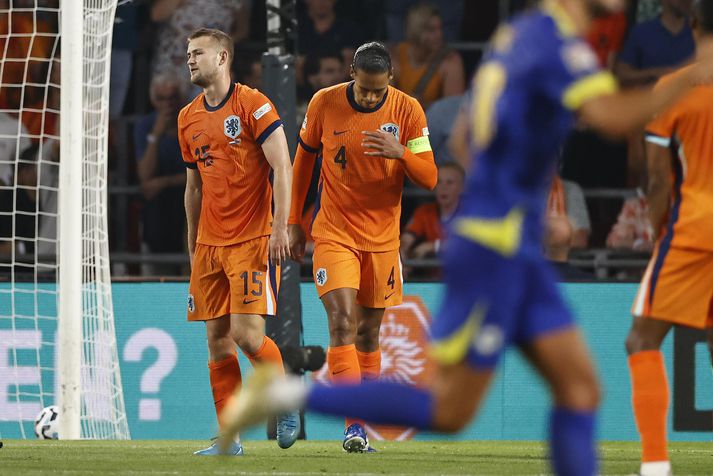 De Ligt og Virgil van Dijk, fyrirliði Hollands.