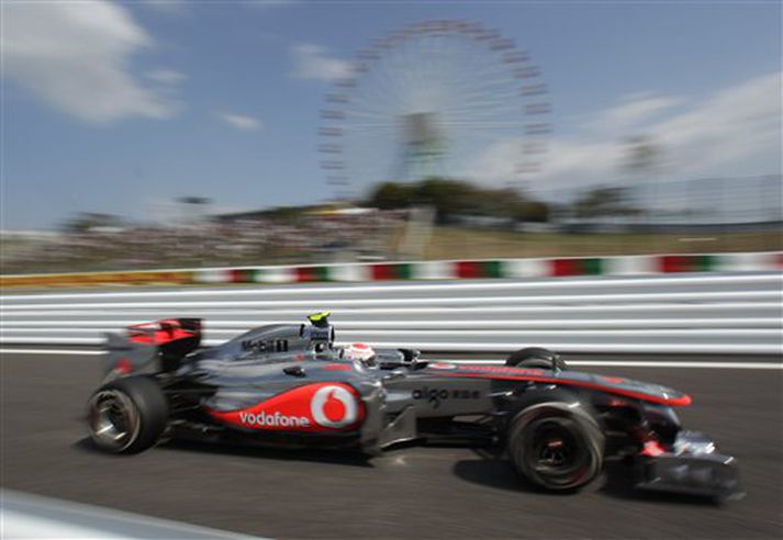 Jenson Button á Suzuka brautinni í nótt.