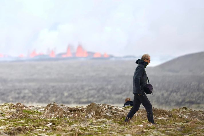 Eldgosið var magnað að sjá í gær.