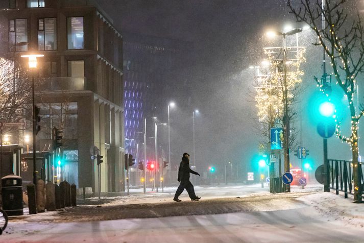 Gula viðvörunin nær yfir Faxaflóa, Breiðafjörð, Vestfirði og Strandir.