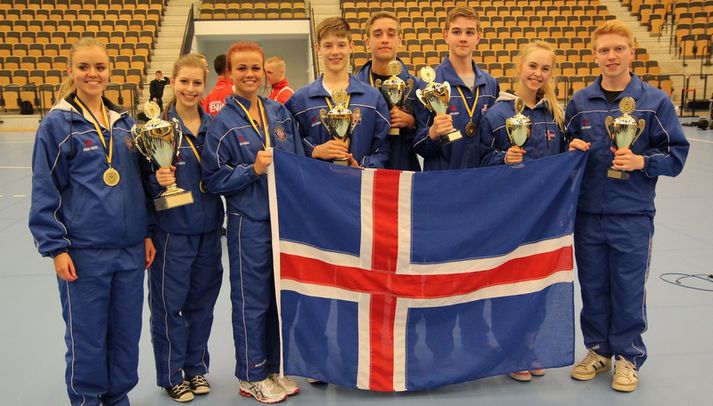 Verðlaunahafar Íslands á Norðurlandameistaramótinu í karate.