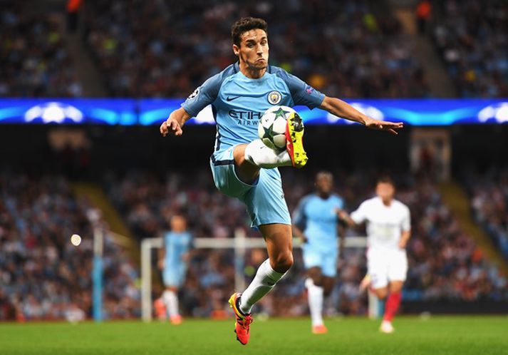 Jesús Navas varð Englandsmeistari með Manchester City 2014.