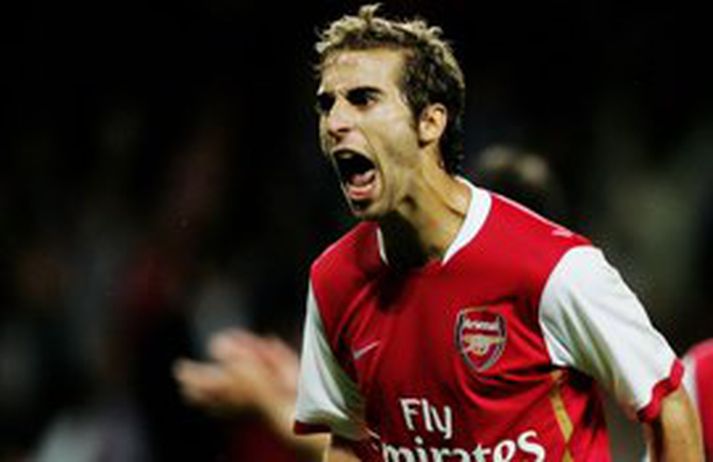 Mathieu Flamini skoraði sigurmark Arsenal í lokin í kvöld