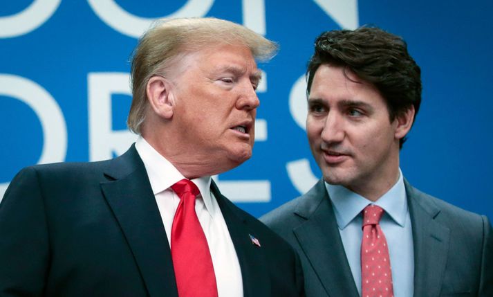 Donald Trump og Justin Trudeau saman á þigni Nató árið 2019.