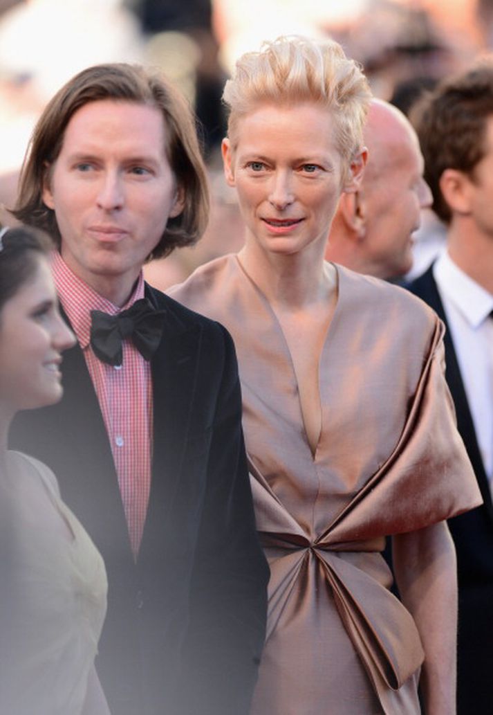 Leikstjórinn Wes Anderson ásamt Tildu Swinton, en hún kemur til með að leika í myndinni.