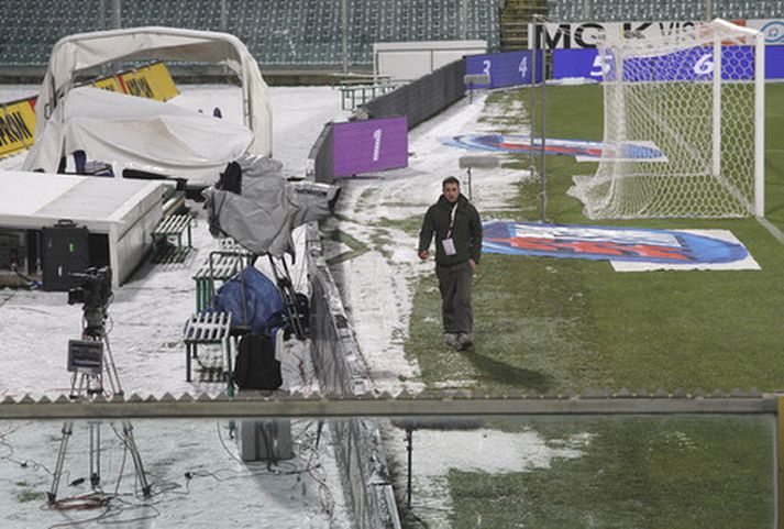 Frá heimavelli Fiorentina í Flórens í dag.