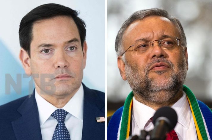 Marco Rubio, utanríkisráðherra Bandaríkjanna og Ebrahim Rasool, sendiherra Suður-Afríku í Bandaríkjunum.