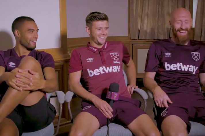 Winston Reid, Aaron Cresswell og James Collins.