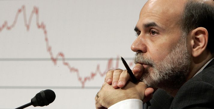 Ben Bernanke, seðlabankastjóri Bandaríkjanna, sem ákvað í dag að lækka stýrivexti um 25 punkta.