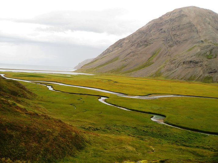 Mikil náttúrufegurð umvefur veiðimenn í Hvalvatnsfirði.