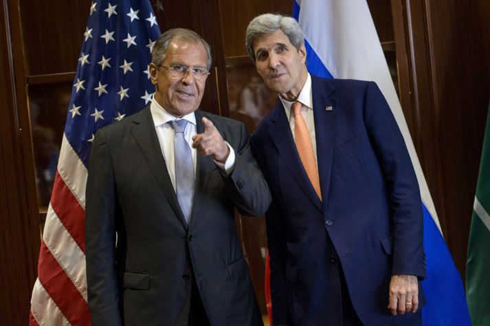 Sergei Lavrov, utanríkisráðherra Rússlands og John Kerry, utanríkisráðherra Bandaríkjanna