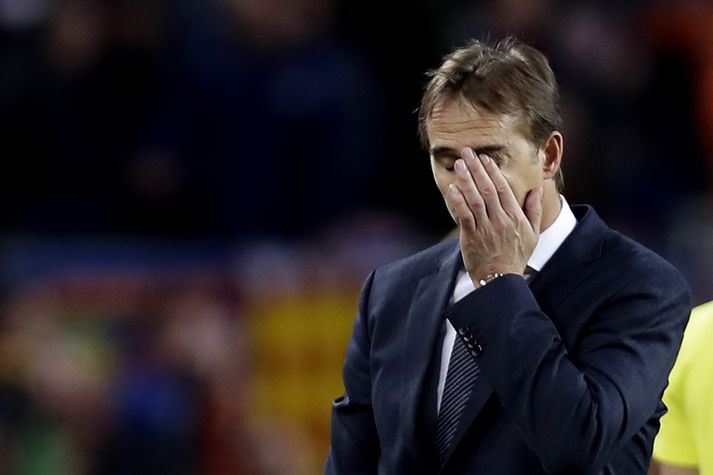 Julen Lopetegui hefur verið sagt upp
hjá Real Madrid.