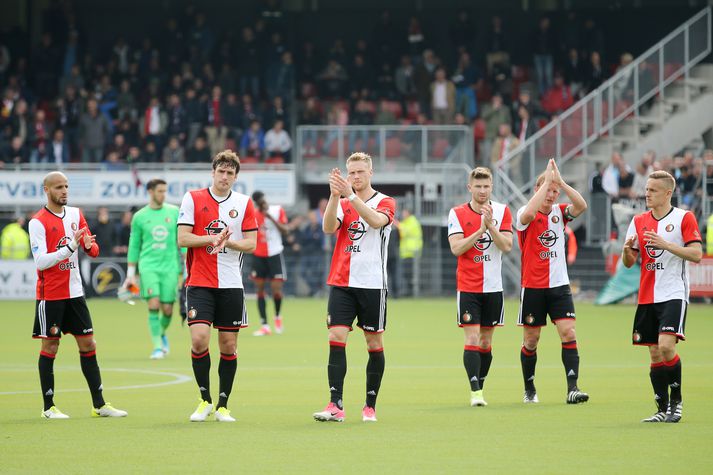 Leikmenn Feyenoord voru niðurlútir í leikslok.