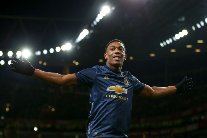 Martial fagnar marki sínu gegn Arsenal á dögunum.