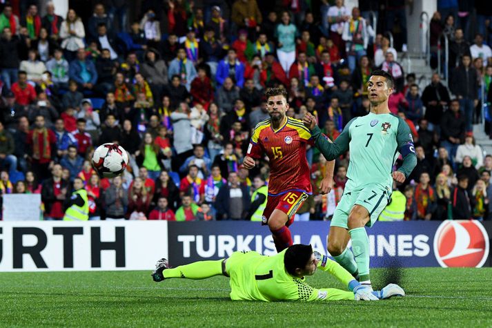 Cristiano Ronaldo skoraði síðast þegar að Andorra tapaði heimaleik.