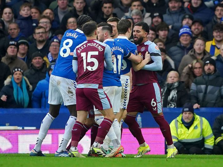 LItlu munaði að upp úr myndi sjóða á Goodison Park í dag.