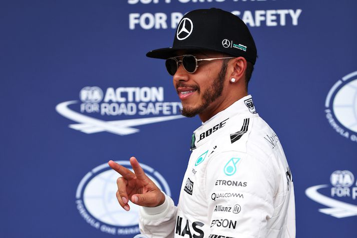 Lewis Hamilton var sáttur með sitt í tímatökunni.