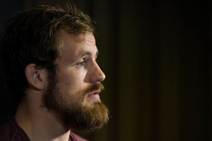 GLASGOW, SCOTLAND - JULY 13:  Gunnar Nelson of Iceland interacts with media during the UFC Ultimate Media Day at the Crowne Plaza Glasgow on July 13, 2017 in Glasgow, Scotland. (Photo by Josh Hedges/Zuffa LLC/Zuffa LLC via Getty Images)