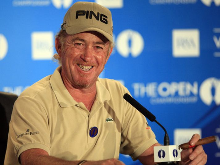 Spánverjinn Miguel Angel Jimenez lék vél í gær.