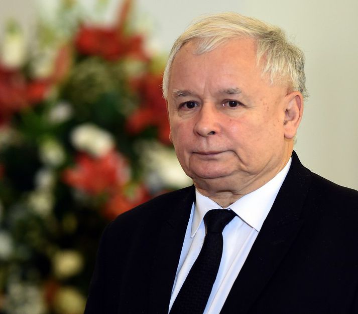 Jaroslaw Kaczynski, leiðtogi stjórnarflokksins Laga og réttlætis (PIS).