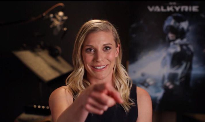 Katee Sackhoff í hlutverki flugmannsins Rán.