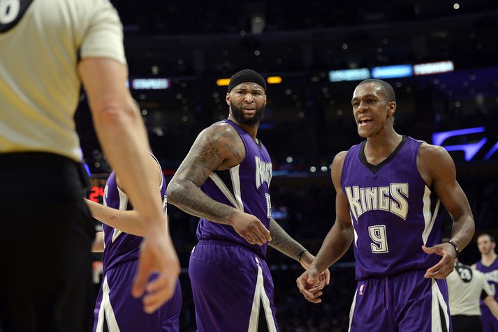 DeMarcus Cousins og Rajon Rondo rífast mikið við dómara og oft í einum kór.