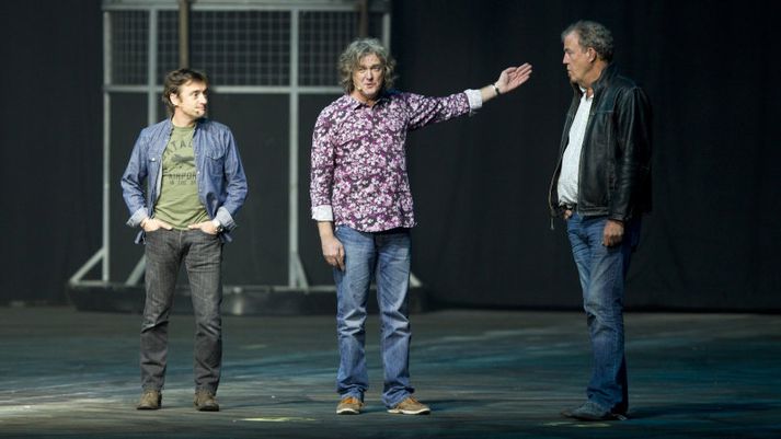 Richard Hammond, James May og Jeremy Clarkson, þáttastjórnendur Top Gear þáttanna.