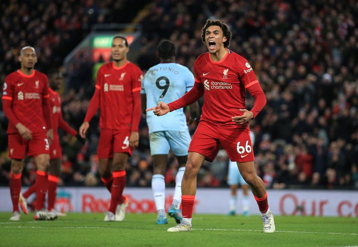 Trent Alexander-Arnold var ánægður með sigur kvöldsins.