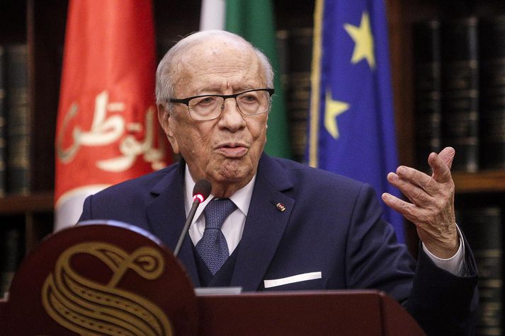 Beji Caid Essebsi var 92 ára gamall þegar hann lést.