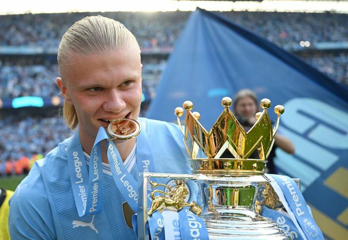 Erling Haaland og félagar í Manchester City eru væntanlegir á Stöð 2 Sport.