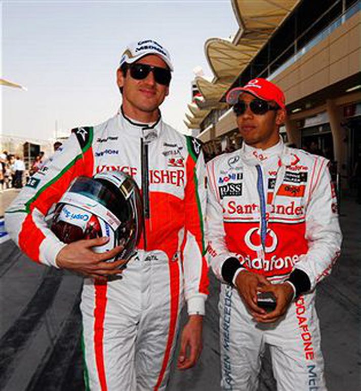 Adrian Sutil og Lewis Hamilton eru miklir félagar.