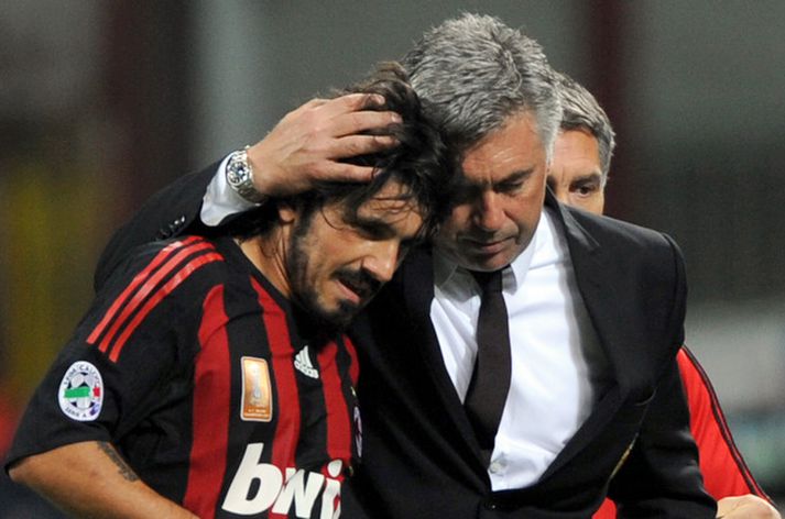 Gattuso með Carlo Ancelotti á góðri stund.