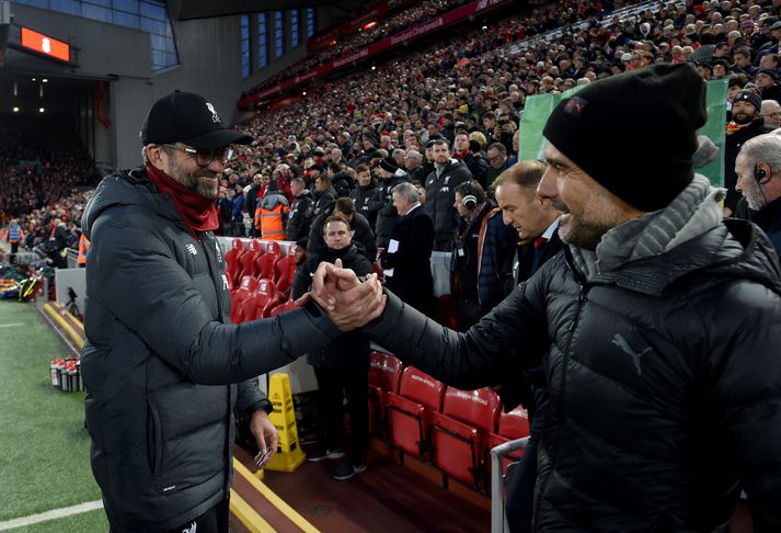 Guardiola og Klopp hafa mæst bæði í Þýskalandi og á Englandi.