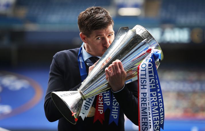 Steven Gerrard gerði Rangers að Skotlandsmeisturum 2021.