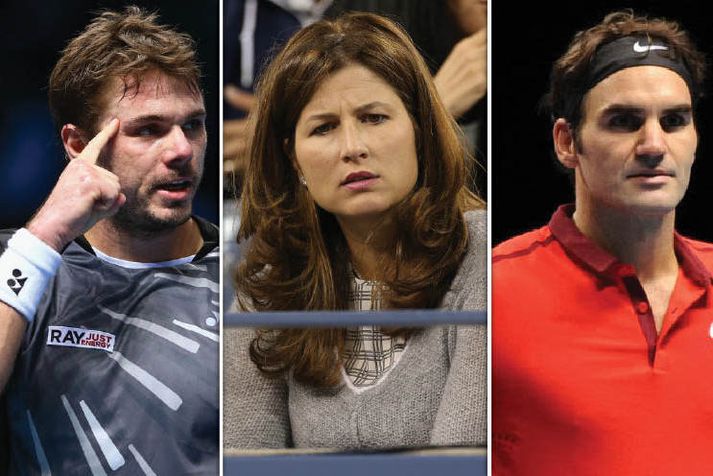 Stan Wawrinka, Mirka Federer og Roger Federer.