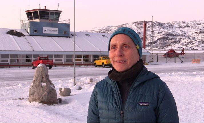 Ingibjörg Gísladóttir, starfsmaður flugvallarins í Narsarsuaq.