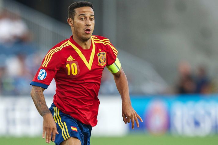 Thiago í leik með spænska U-21 árs landsliðinu