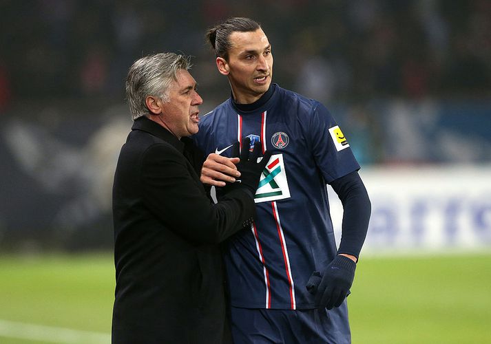 Zlatan og Ancelotti á góðri stundu